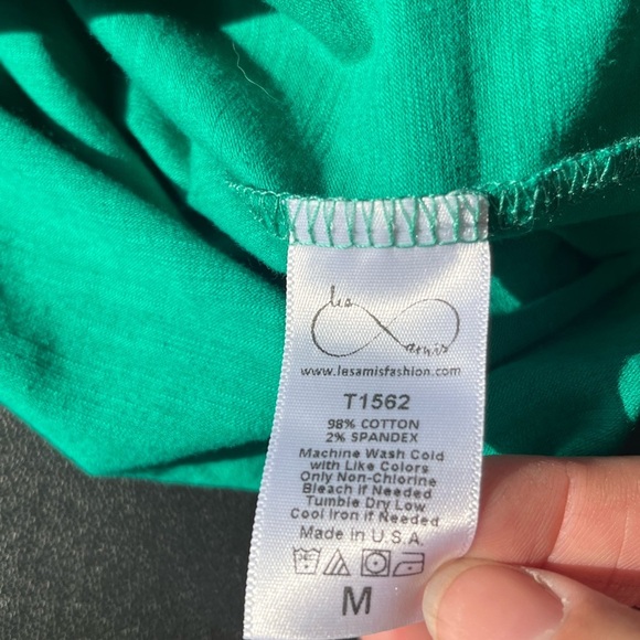 Imperfect cotton blend tee green short sleeve women's tshirt medium casual - Picture 8 of 10